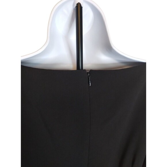 Tahari Sheath Dress Women's Size 6 Belted W Back Zip Lined 3/4 Sleeve Black 6 - Picture 5 of 7